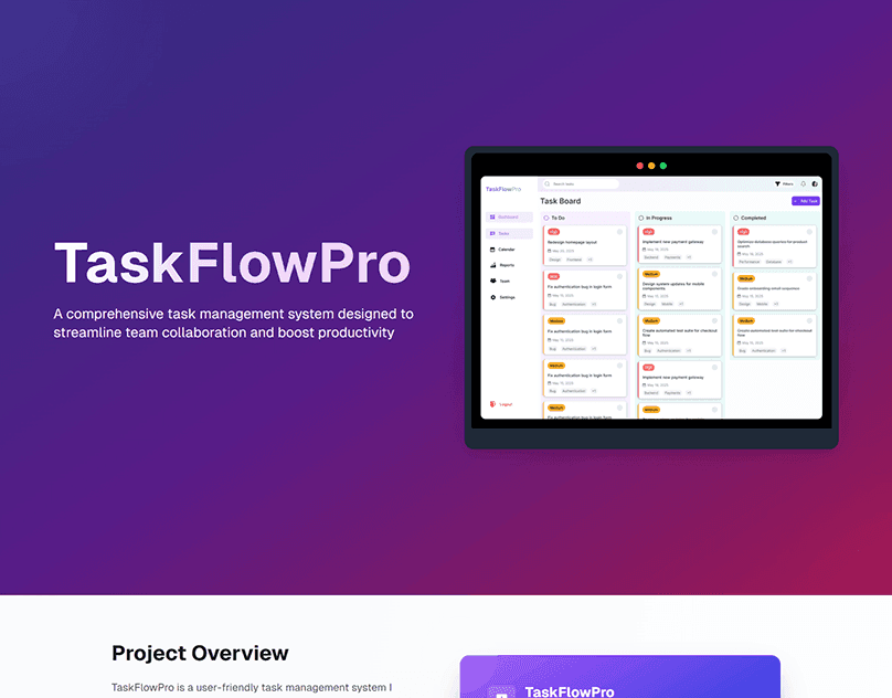 TaskFlowPro project preview